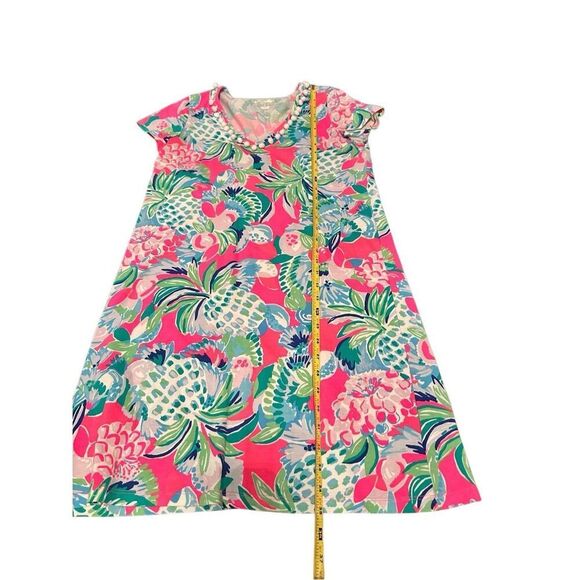 Lilly Pulitzer Etta V-Neck Multi Raise The Bar Pom Pom Shift Dress Size small Pi - Picture 5 of 9